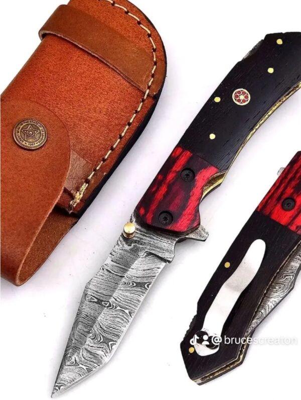 Hawk Damascus Folding Lock-Back